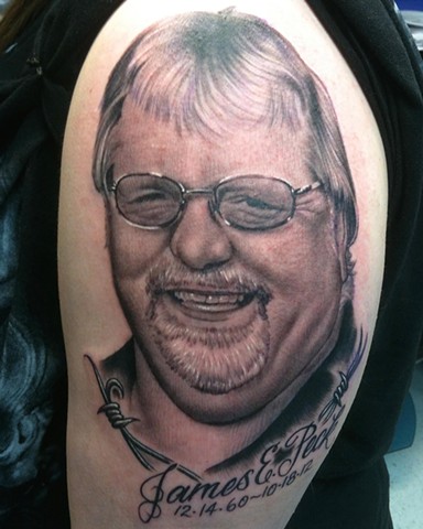 Ron Meyers Dad Portrait Tattoo