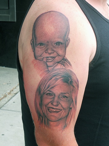 Ron Meyers - Tattoo of Jeremy's Wife & Son