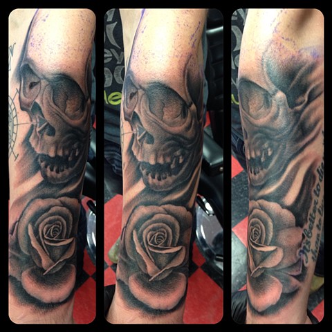Ron Meyers - Skull & Rose Tattoo