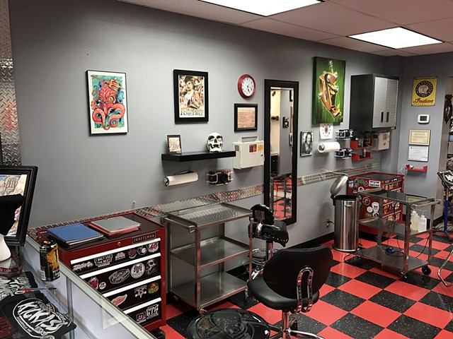 Low Lock Tattoo Studio View of some of the work areas 