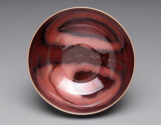 Copper enameled bowl.