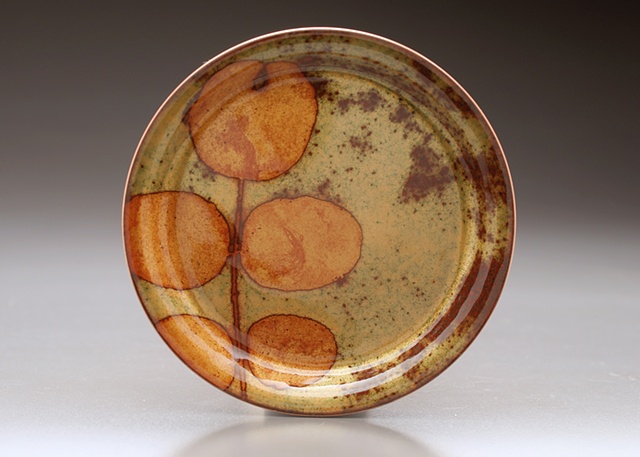 Copper enameled bowl.