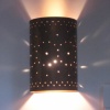 Perforated Copper Wall Light Fixture