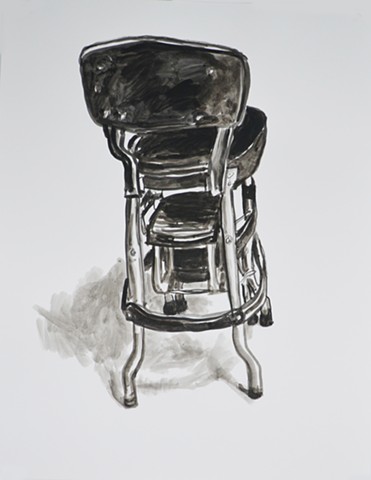 Black fold out stool (3/4 back)