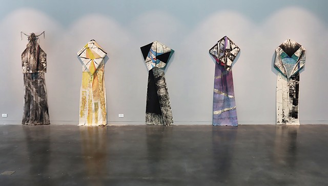 5 Soft Sculptures / Paintings / Dresses installed at Lesley University