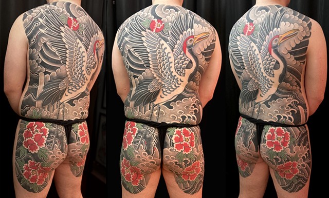 Tsuru to Botan (Crane and Peonies)
