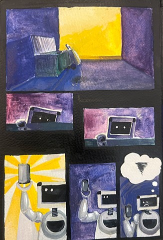 "Finding Solace" Folded Zine Spread 2 by Emma Lin, 2026