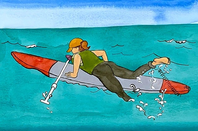 "A Beginner Paddleboarder" by Jin A Ryou