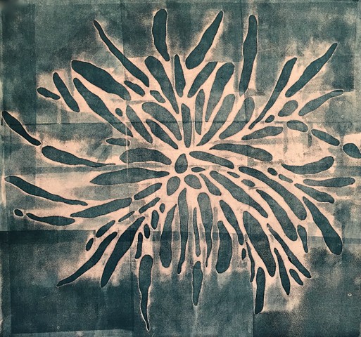 Collograph print on paper