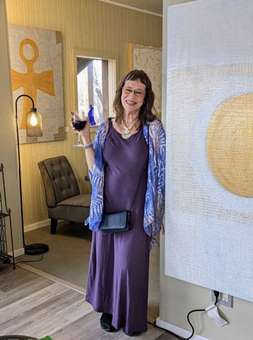 Caitlin at her Art Show in Cave Junction