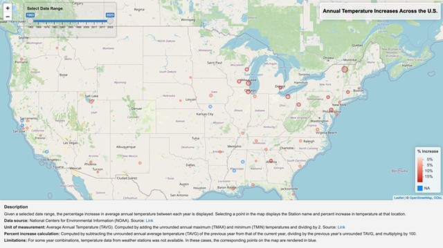 Annual Temperature Increases Across the U.S.