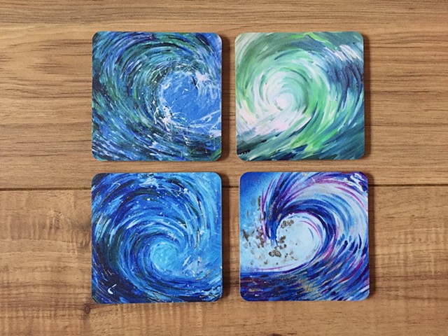 Set of 4 wave coasters
