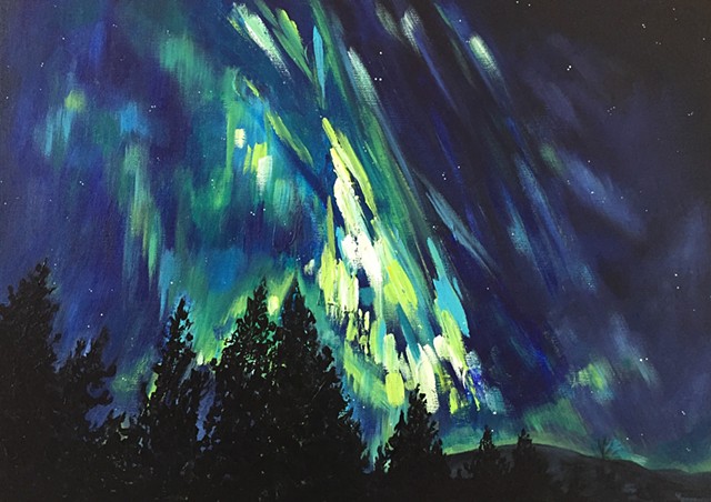 Northern Lights painting 