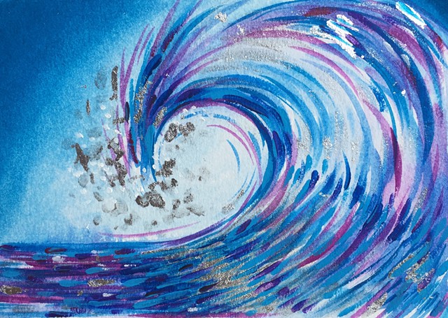 Wave art surf miniature painting 