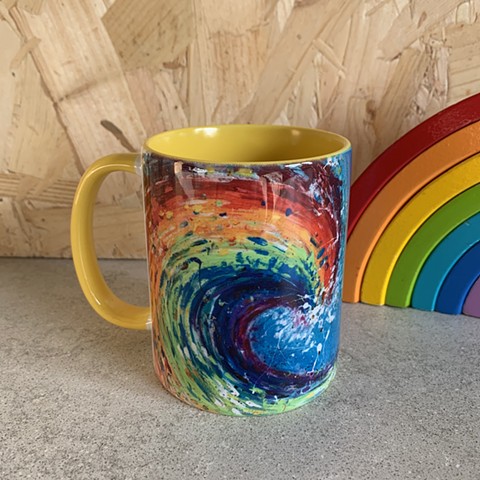 Rainbow Wave mug - Yellow