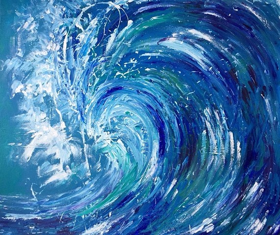 Surf art wave painting acrylic