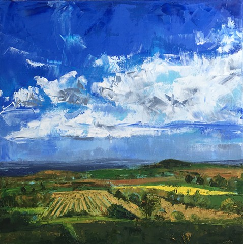 Herefordshire Fields landscape oil painting 