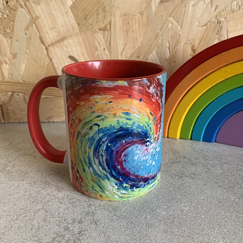 Rainbow Wave mug - Red