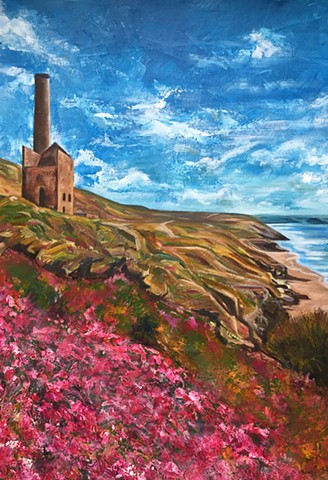 Tin Mine acrylic painting 