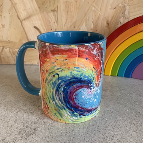 Rainbow Wave mug - Blue