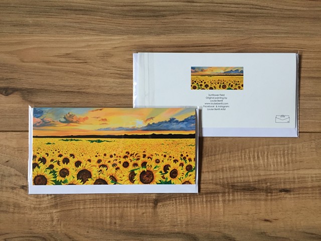 Sunflower greetings card landscape 