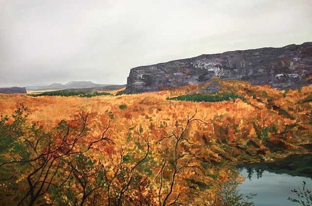 Icelandic canyon painting