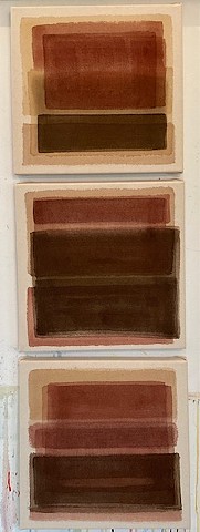 3 "HUES OF BROWN"  14"x 14"(each) Saturation, Dyes