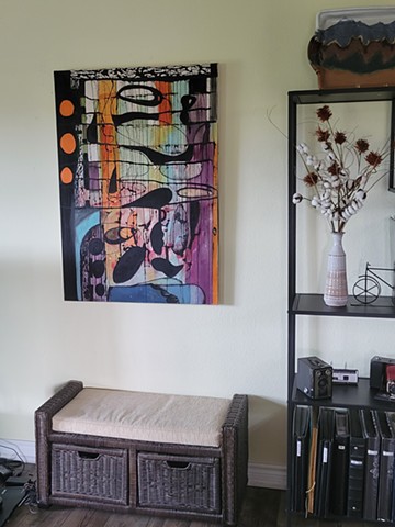 3 ORANGE/ 3 BLACK (42"x 30")  SOLD