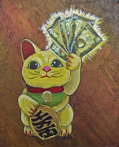 Gold Maneki Neko Cat