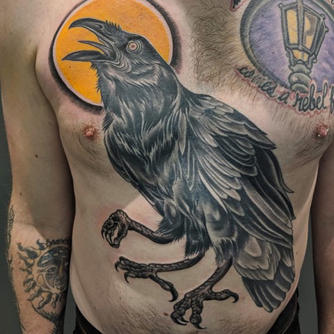 Spooky 3-Legged Raven