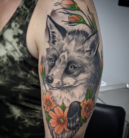 Fox and Flowers