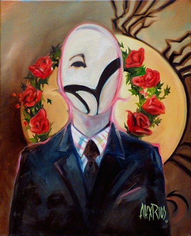 roses man suit mask wedding