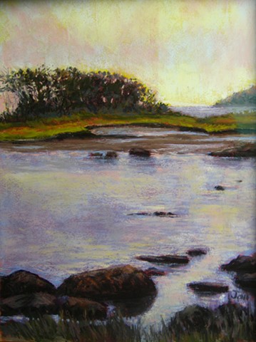 pastel landscape, Stewart's Island, Marion Harbor