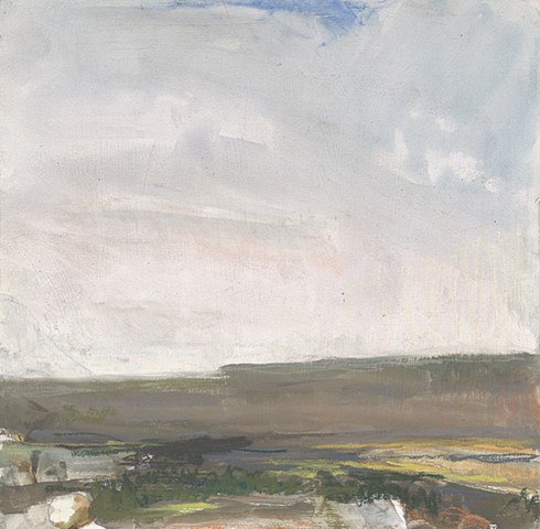 landscape, pastel, small, low horizon, constable, moody, sky