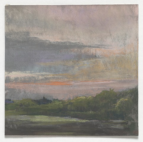 landscape, pastel, small, low horizon, constable, moody, sunset