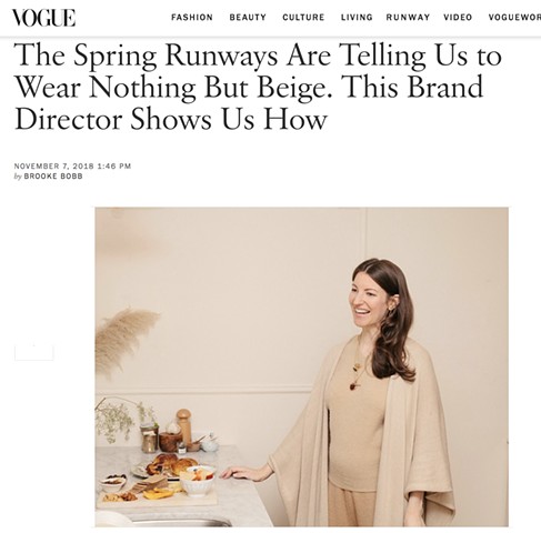 Vogue.com: This Brand Director Shows Us How to Wear the Spring 19 Beige Trend