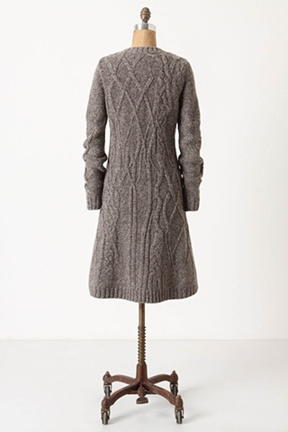 Coiled cable-knit sweater coat for Anthropologie