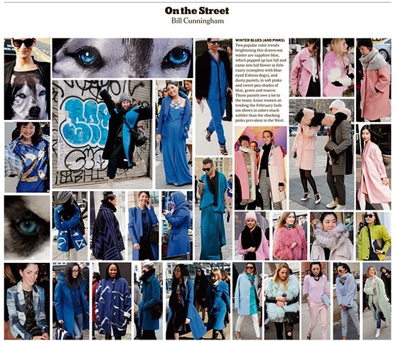 The New York Times: Bill Cunningham | Winter Blues (and Pinks)