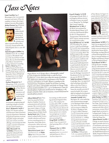 Megan in Northwestern Magazine