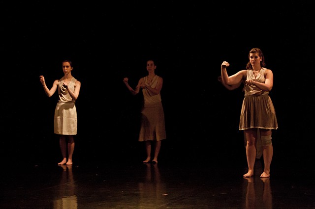 Sammy Spriggs, Michelle Burger Modrzejewski, and Anna Brooks in Hearken daughter, and incline thy ear