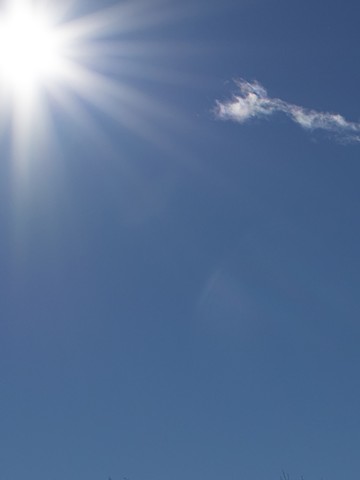 Photograph of the sky in Erving Massachusetts, with Cropped "corner sun". 