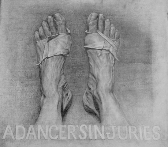 Pencel drawing of bandaged feet