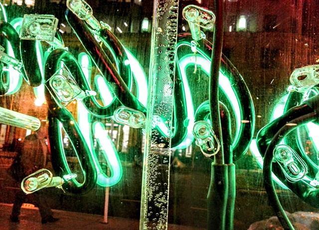 Color smart phone photo, neon sign, abstract