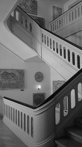 B&W photo of elegant Staircase Denmark