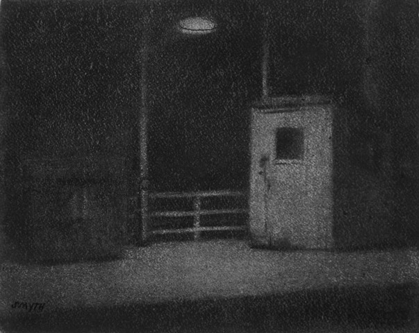 Charcoal drawing of nightscape