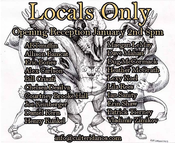"Locals Only" group show at Eridanos Tattoo, Central Square, Cambridge, MA