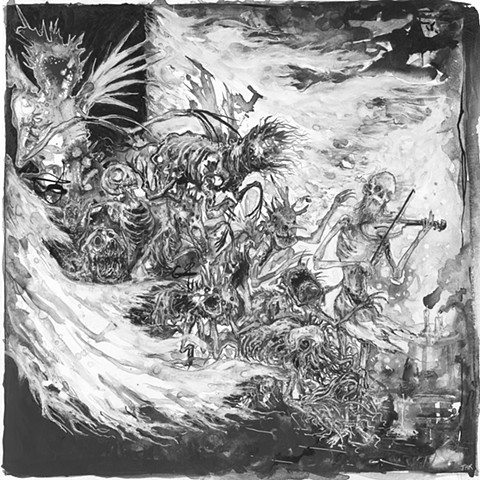 HP Lovecraft, Fantasy Horror Illustration, Album Cover, Dark art, Weird Art