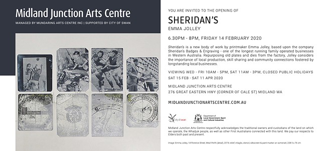 Sheridan's Exhibition Opening at Midland Junction Arts Centre