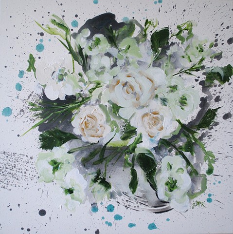 Acrylic floral painting on canvas