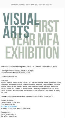 First Year MFA Exhibition 
